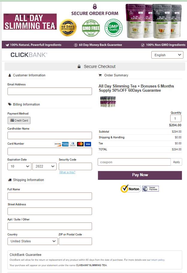 All Day Slimming Tea - Secure Order Page