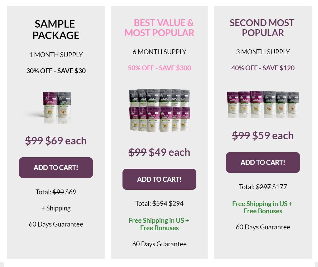 All Day Slimming Tea special offer